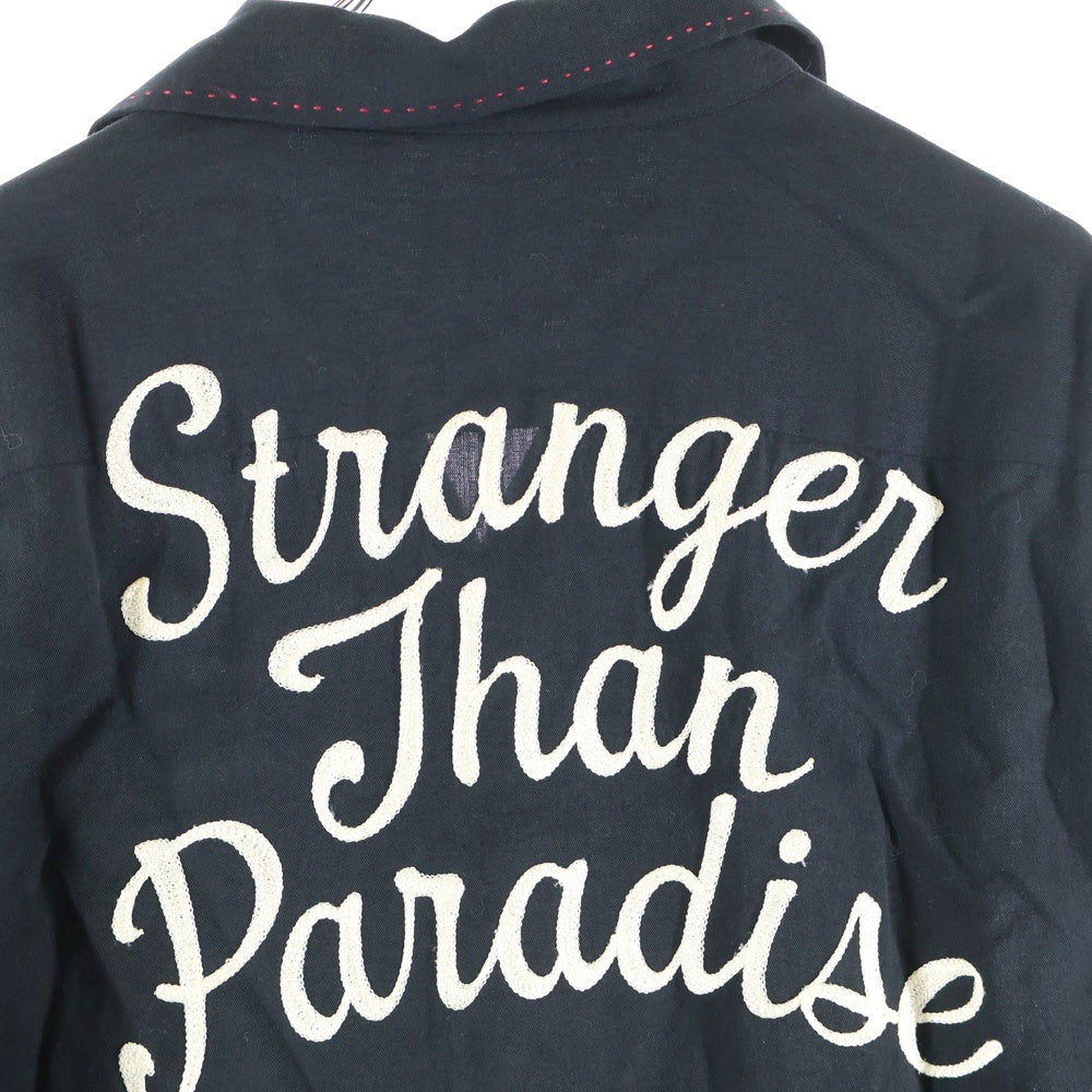 WACKO MARIA(ワコマリア) 両面ロゴエンブロイダリーデザイン 胸ポケット 5B オープンカラー ボーリング 長袖シャツ ブラック