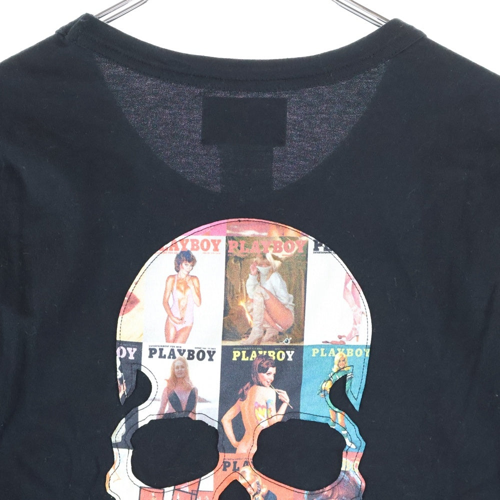 mastermind JAPAN(マスターマインドジャパン) ×PLAYBOY×THEATER 8×プレイボーイ×シアター8 ロゴエンブロイダリー クルーネック 半袖Tシャツ カットソー ブラック 8HP-TS06