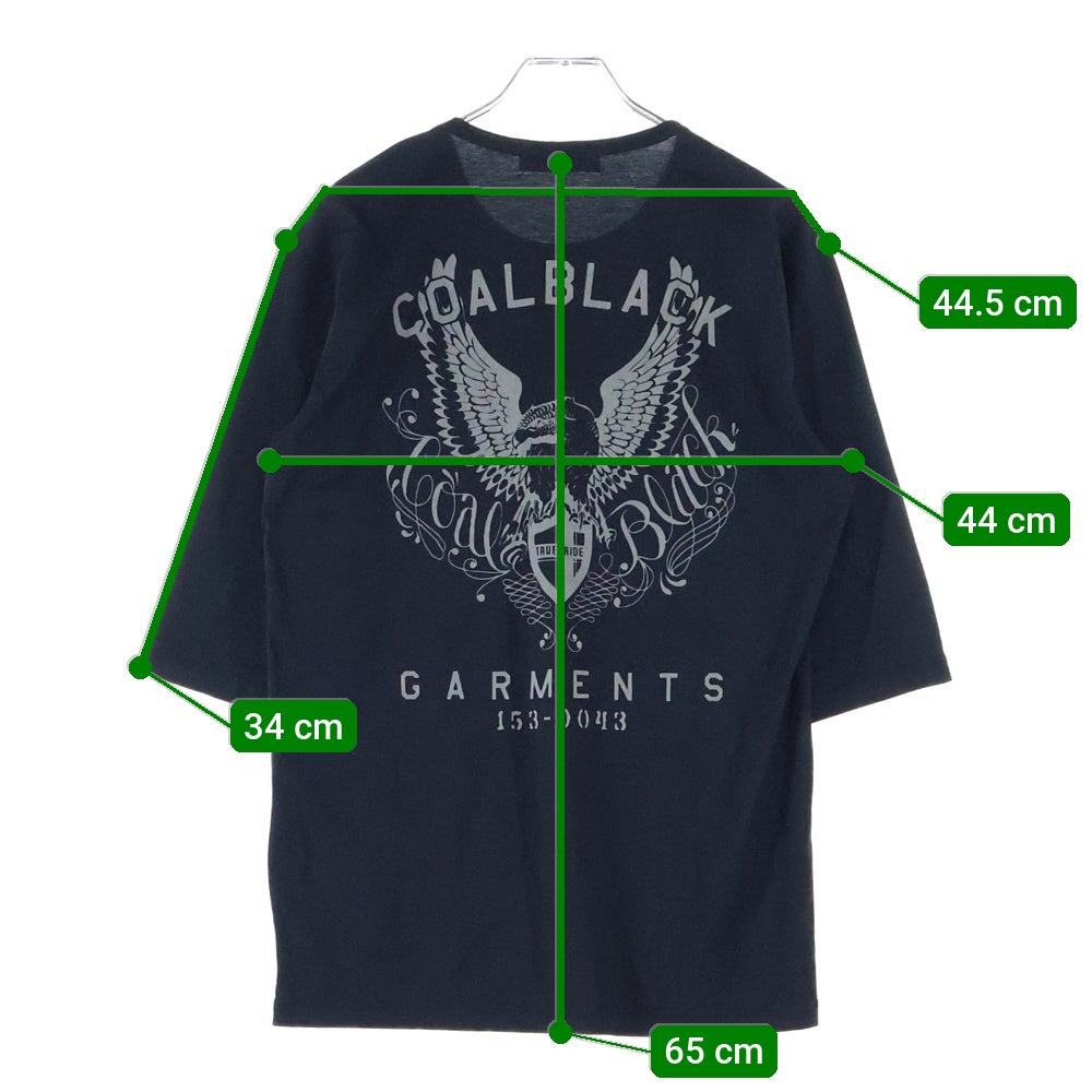 Coal Black(コールブラック) GENUINE CREATED TEE ジェニュイン クリエイテッド プリント クルーネック クロップドスリーブ Tシャツ カットソー ブラック