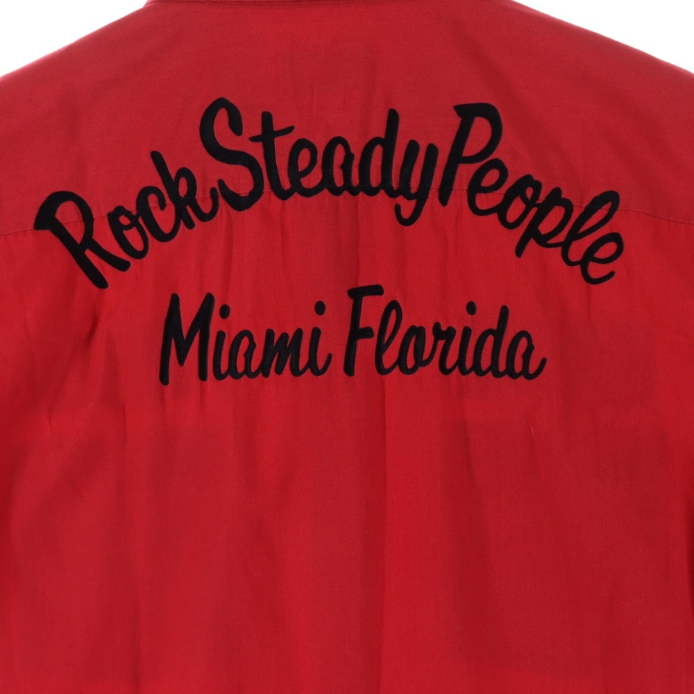 WACKO MARIA(ワコマリア) フロントロゴワッペンデザイン ダブル胸ポケット バックエンブロイダリー 半袖シャツ レッド