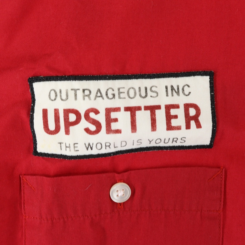 WACKO MARIA(ワコマリア) フロントロゴワッペンデザイン ダブル胸ポケット バックエンブロイダリー 半袖シャツ レッド