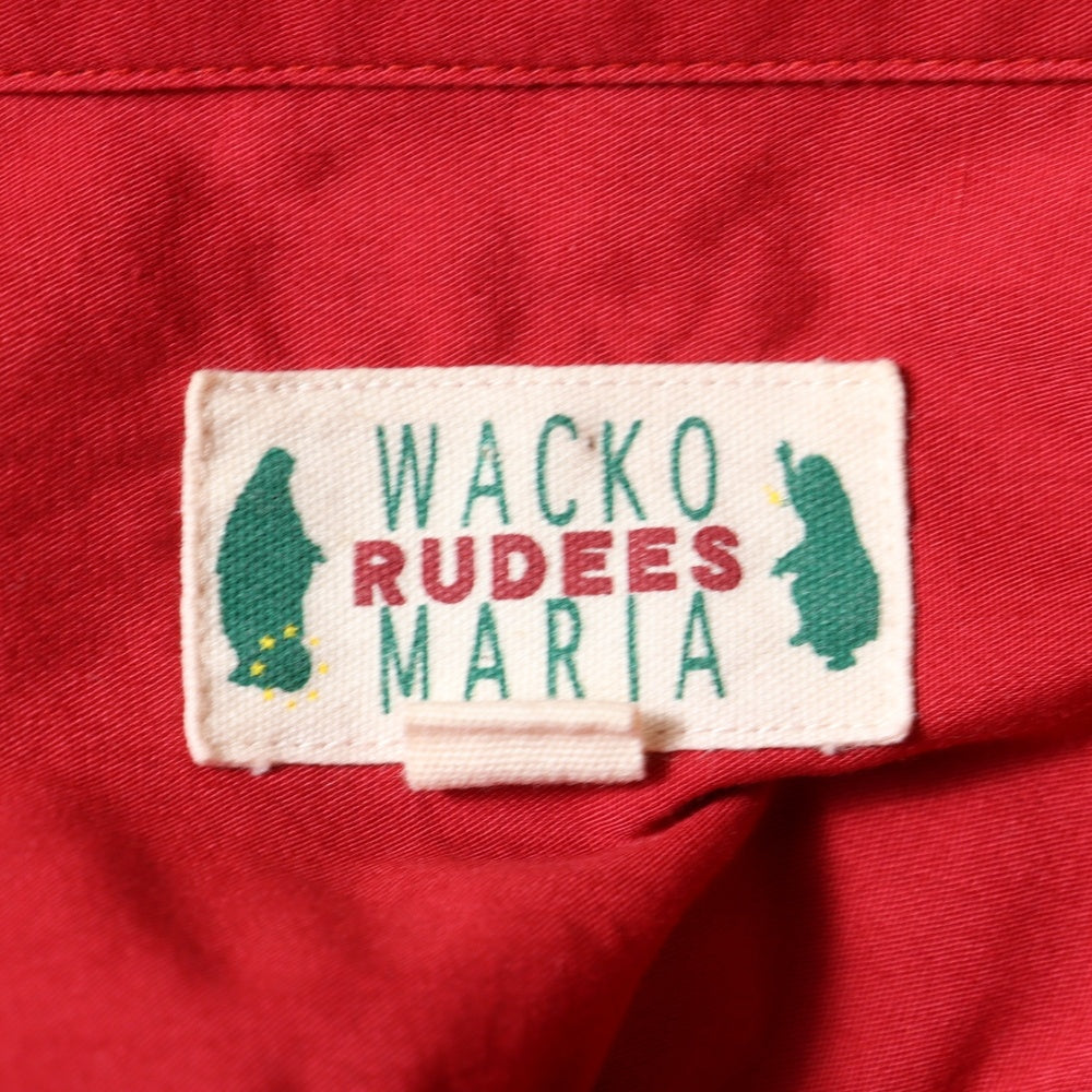 WACKO MARIA(ワコマリア) フロントロゴワッペンデザイン ダブル胸ポケット バックエンブロイダリー 半袖シャツ レッド