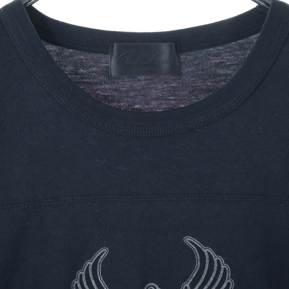 Coal Black(コールブラック) SHES MINE シーイズ マイン ナンバリングデザイン Vネック カットソー 半袖Tシャツ ブラック