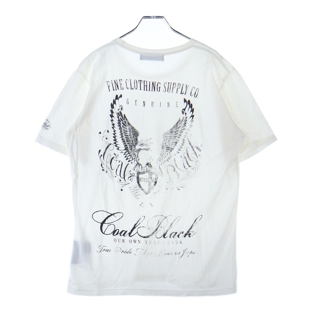 Coal Black(コールブラック) バッグウイングロゴデザイン クルーネック カットソー 半袖Tシャツ ホワイト