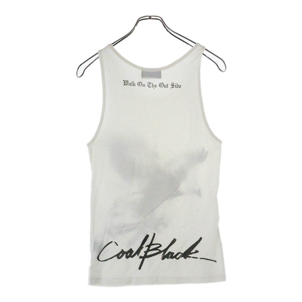 Coal Black(コールブラック) イーグルロゴ プリント クルーネック ノースリーブ タンクトップ カットソー ホワイト