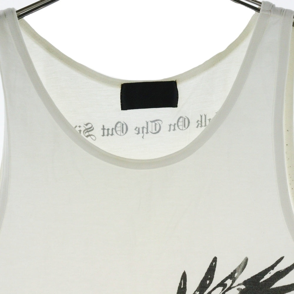 Coal Black(コールブラック) イーグルロゴ プリント クルーネック ノースリーブ タンクトップ カットソー ホワイト