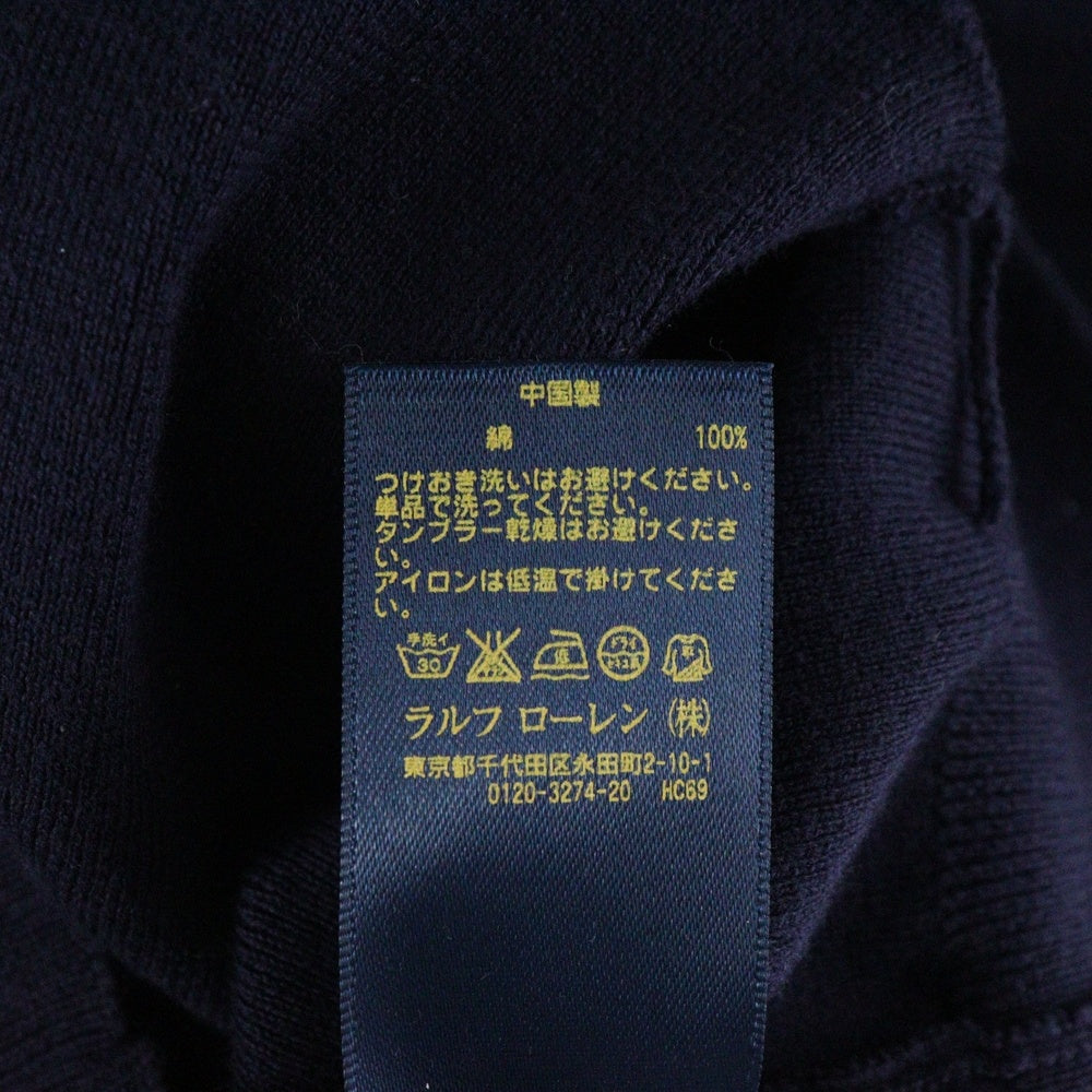 POLO RALPH LAUREN(ポロラルフローレン) PIMA COTTON スモールポニー刺繍 コットンニット カーディガン ネイビー