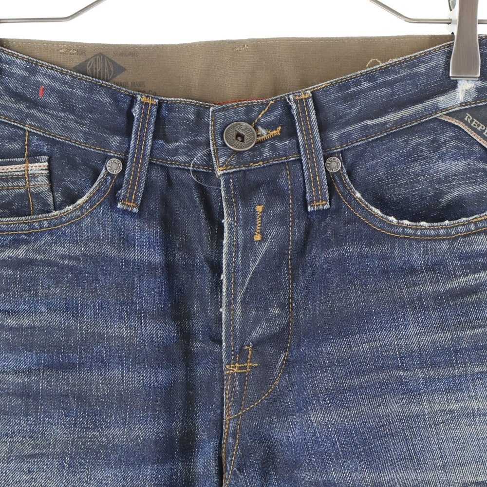 REPLAY(リプレイ) WAITOM イタリア製 ボタンフライ デニム スキニーパンツ インディゴ