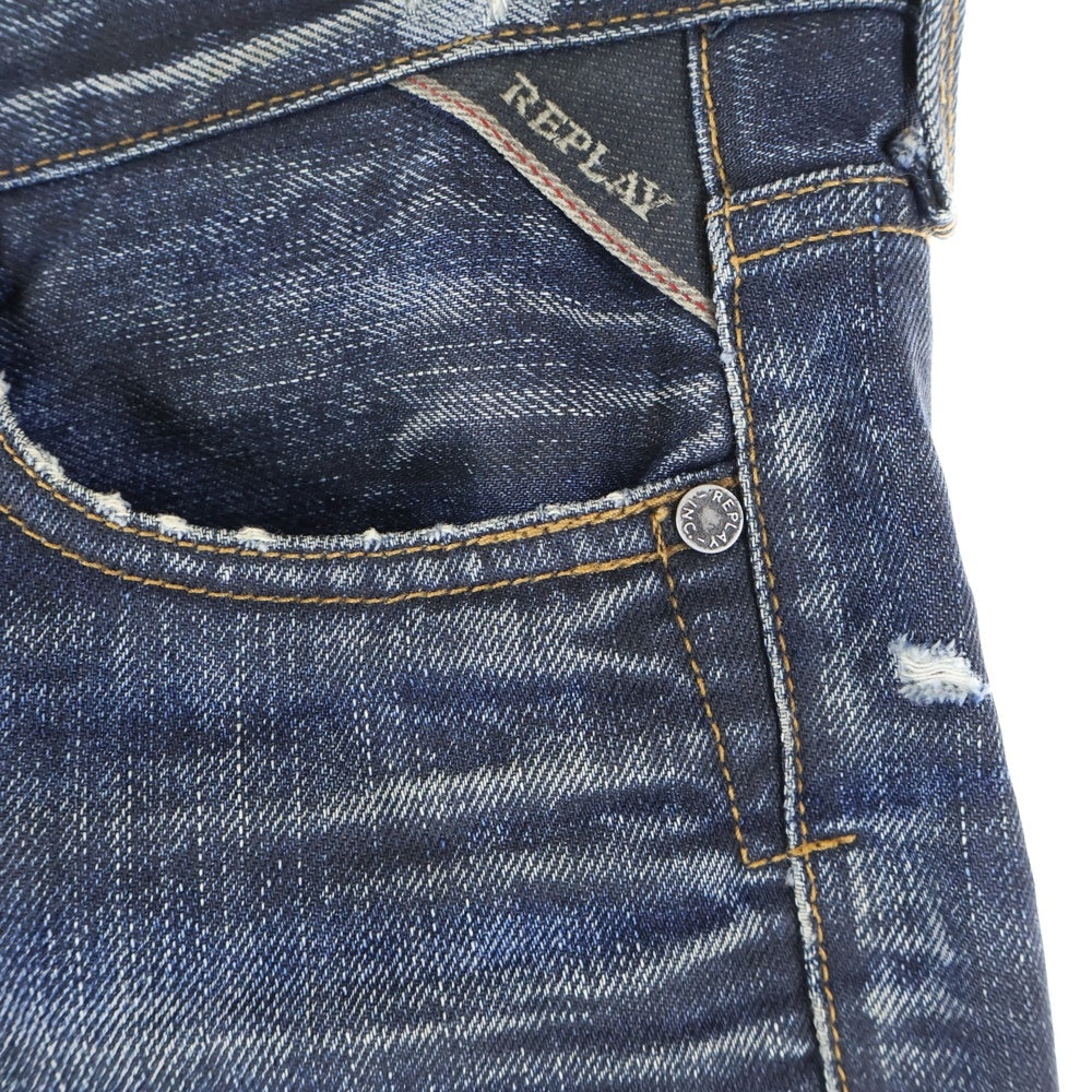 REPLAY(リプレイ) WAITOM イタリア製 ボタンフライ デニム スキニーパンツ インディゴ