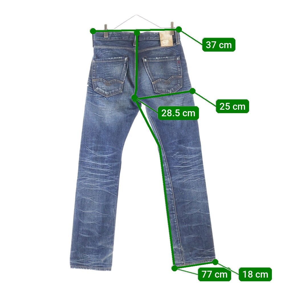 REPLAY(リプレイ) WAITOM イタリア製 ボタンフライ デニム スキニーパンツ インディゴ