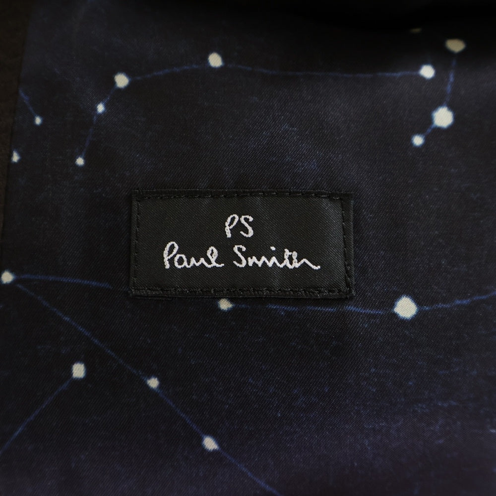 Paul Smith(ポールスミス) 裏地星座柄 5B シングル メルトンウールロングコート ジャケット ブラウン PP-RM-33141