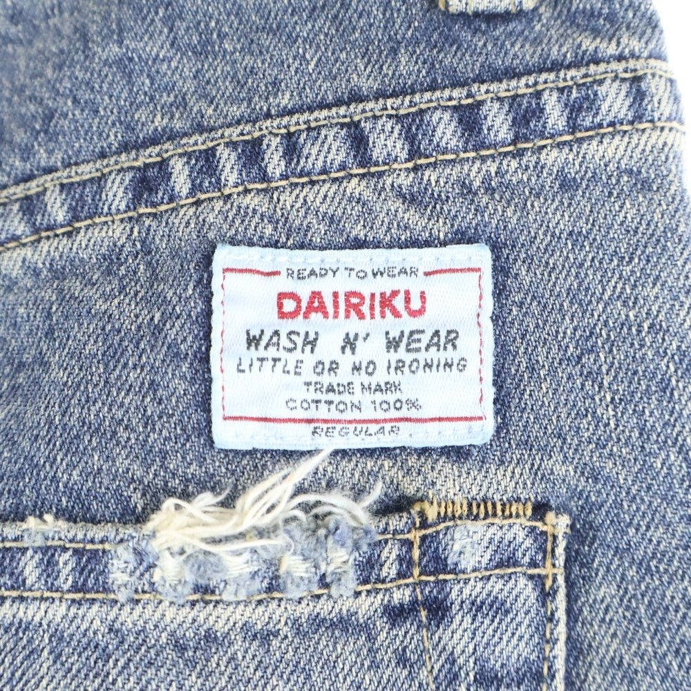 DAIRIKU(ダイリク) Damage Stright Denim Pants ダメージストレートデニムパンツ インディゴ 24SS D9