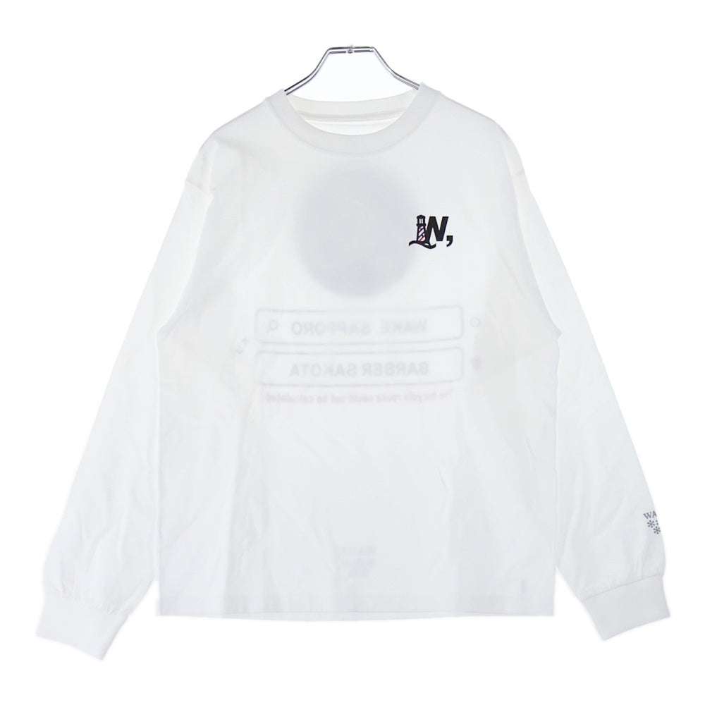 BBS BARBER SAKOTA(バーバーサコタ) ×ALWAYTH ×WAKE SAPPORO bicycle Long Sleeve Tshirt オールウェイズ ウェイク札幌 バイシクルプリント ロングスリーブTシャツ ホワイト