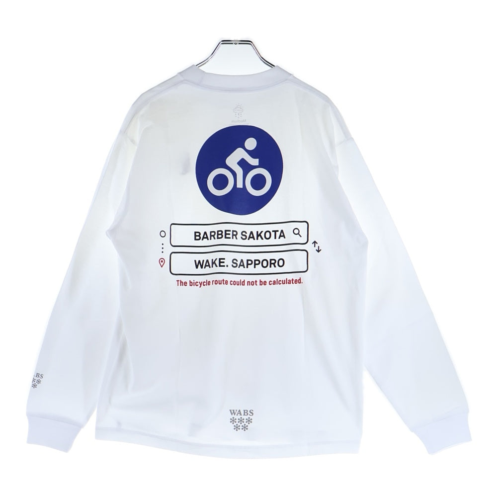 BBS BARBER SAKOTA(バーバーサコタ) ×ALWAYTH ×WAKE SAPPORO bicycle Long Sleeve Tshirt オールウェイズ ウェイク札幌 バイシクルプリント ロングスリーブTシャツ ホワイト
