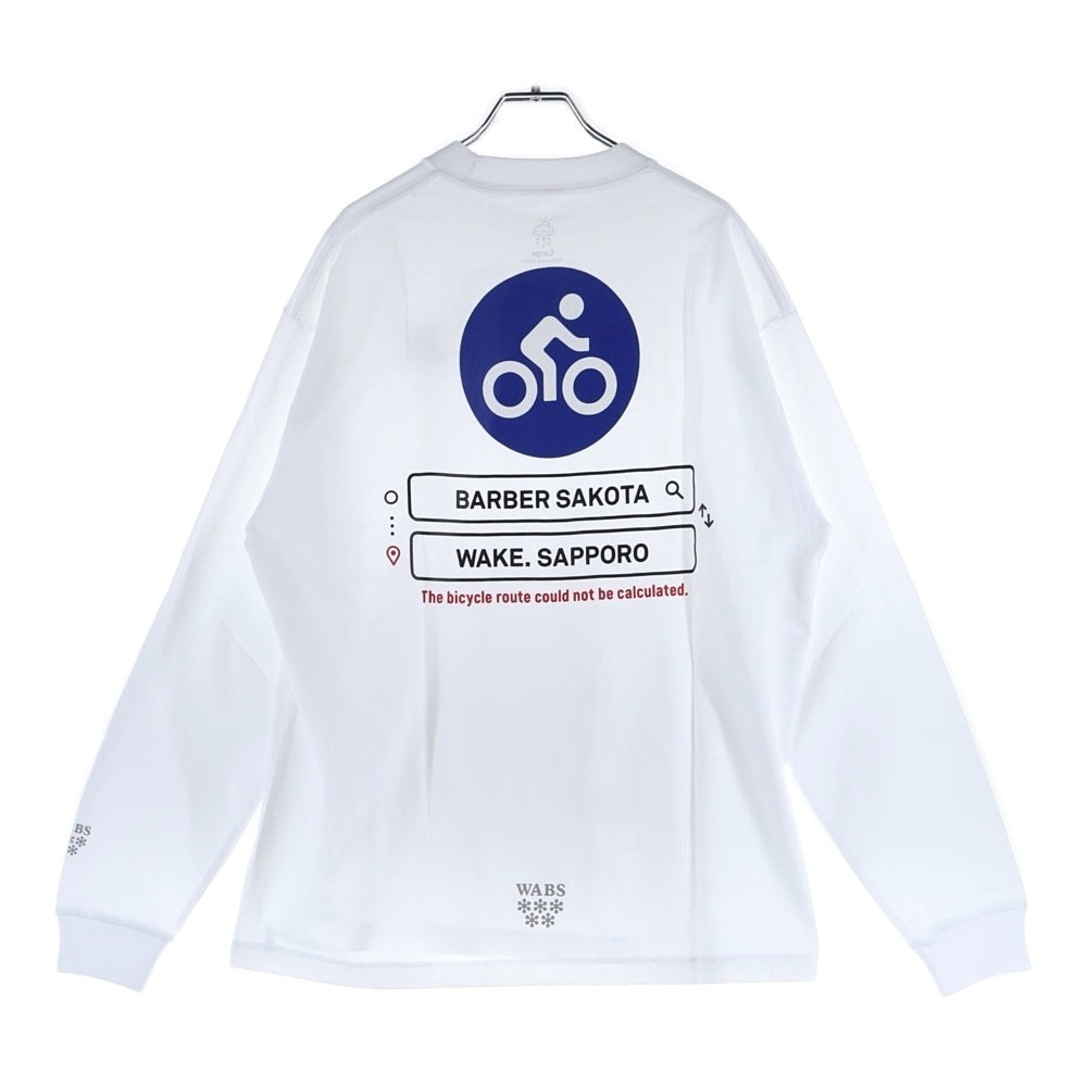 BBS BARBER SAKOTA(バーバーサコタ) ×ALWAYTH ×WAKE SAPPORO bicycle Long Sleeve Tshirt オールウェイズ ウェイク札幌 バイシクルプリント ロングスリーブTシャツ ホワイト
