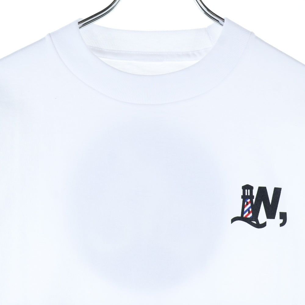 BBS BARBER SAKOTA(バーバーサコタ) ×ALWAYTH ×WAKE SAPPORO bicycle Long Sleeve Tshirt オールウェイズ ウェイク札幌 バイシクルプリント ロングスリーブTシャツ ホワイト