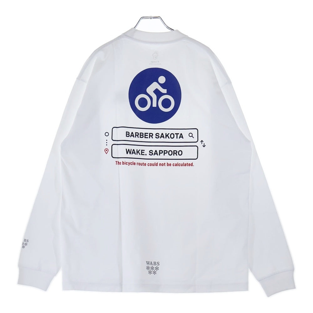 BBS BARBER SAKOTA(バーバーサコタ) ×ALWAYTH ×WAKE SAPPORO bicycle Long Sleeve Tshirt オールウェイズ ウェイク札幌 バイシクルプリント ロングスリーブTシャツ ホワイト