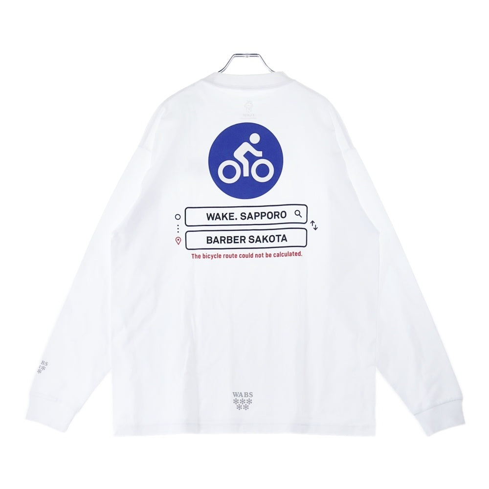 BBS BARBER SAKOTA(バーバーサコタ) ×ALWAYTH ×WAKE SAPPORO bicycle Long Sleeve Tshirt オールウェイズ ウェイク札幌 バイシクルプリント ロングスリーブTシャツ ホワイト