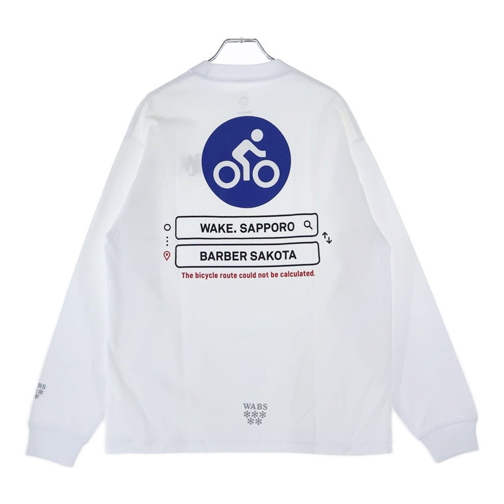 BBS BARBER SAKOTA(バーバーサコタ) ×ALWAYTH ×WAKE SAPPORO bicycle Long Sleeve Tshirt オールウェイズ ウェイク札幌 バイシクルプリント ロングスリーブTシャツ ホワイト