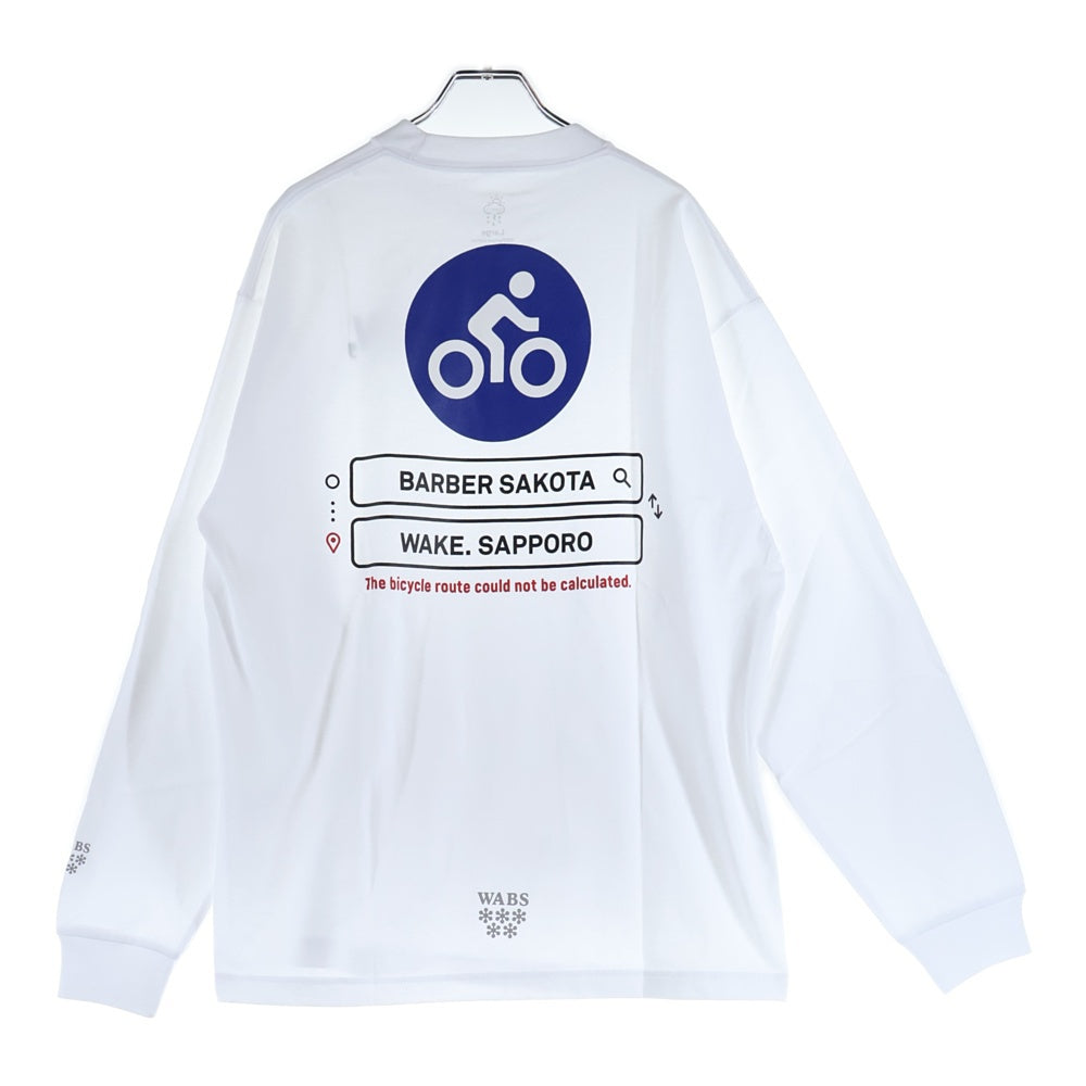 BBS BARBER SAKOTA(バーバーサコタ) ×ALWAYTH ×WAKE SAPPORO bicycle Long Sleeve Tshirt オールウェイズ ウェイク札幌 バイシクルプリント ロングスリーブTシャツ ホワイト