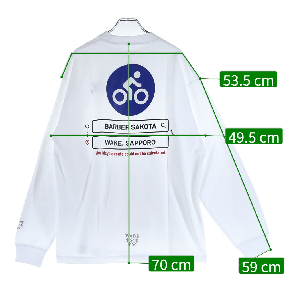 BBS BARBER SAKOTA(バーバーサコタ) ×ALWAYTH ×WAKE SAPPORO bicycle Long Sleeve Tshirt オールウェイズ ウェイク札幌 バイシクルプリント ロングスリーブTシャツ ホワイト