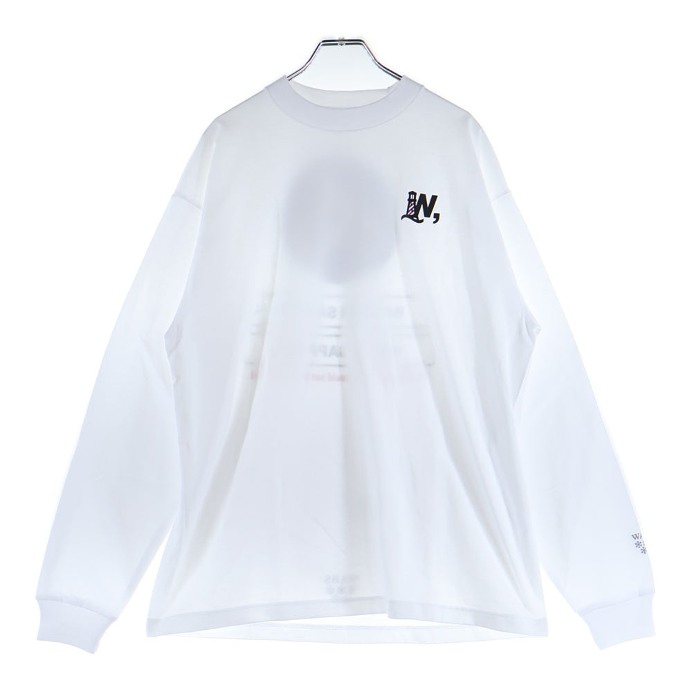 BBS BARBER SAKOTA(バーバーサコタ) ×ALWAYTH ×WAKE SAPPORO bicycle Long Sleeve Tshirt オールウェイズ ウェイク札幌 バイシクルプリント ロングスリーブTシャツ ホワイト