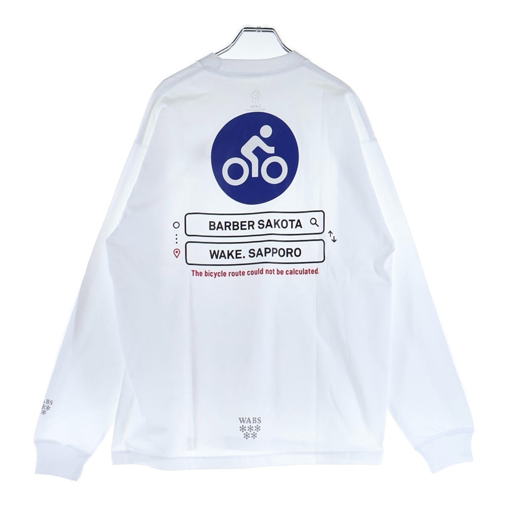 BBS BARBER SAKOTA(バーバーサコタ) ×ALWAYTH ×WAKE SAPPORO bicycle Long Sleeve Tshirt オールウェイズ ウェイク札幌 バイシクルプリント ロングスリーブTシャツ ホワイト
