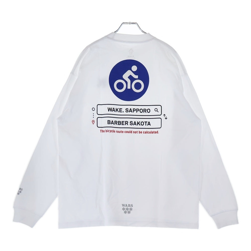 BBS BARBER SAKOTA(バーバーサコタ) ×ALWAYTH ×WAKE SAPPORO bicycle Long Sleeve Tshirt オールウェイズ ウェイク札幌 バイシクルプリント ロングスリーブTシャツ ホワイト