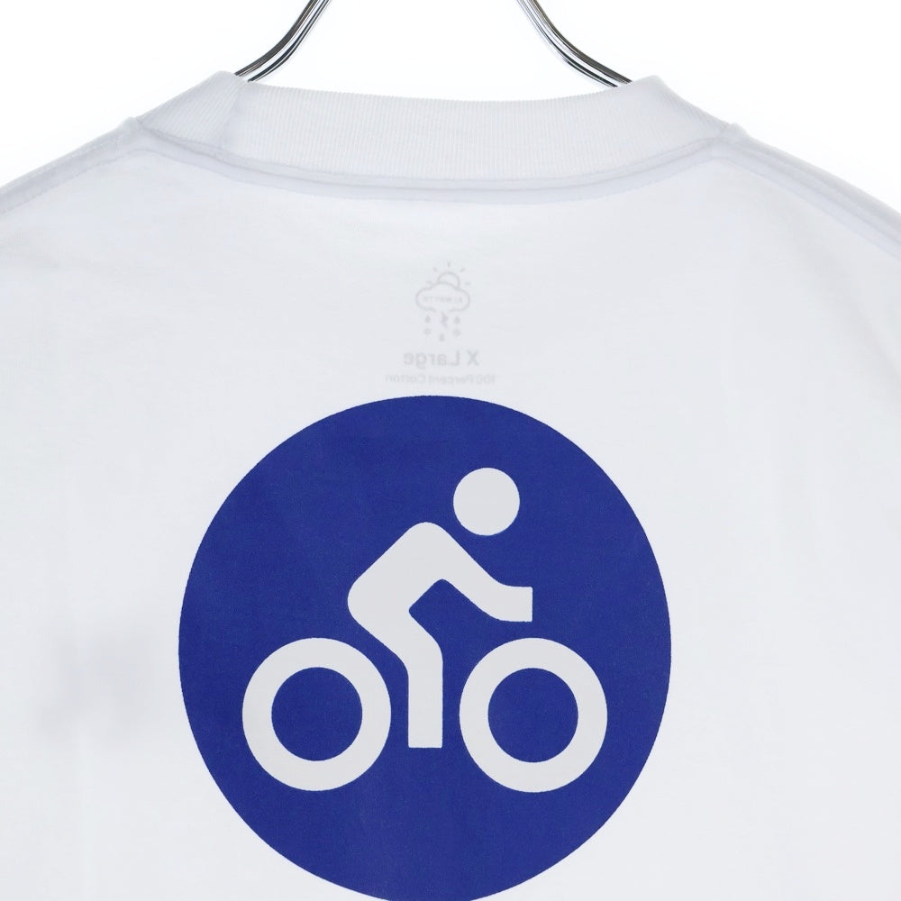 BBS BARBER SAKOTA(バーバーサコタ) ×ALWAYTH ×WAKE SAPPORO bicycle Long Sleeve Tshirt オールウェイズ ウェイク札幌 バイシクルプリント ロングスリーブTシャツ ホワイト