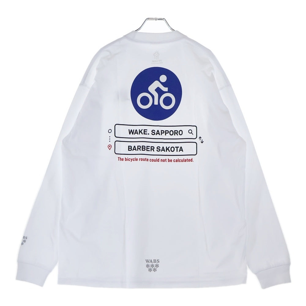 BBS BARBER SAKOTA(バーバーサコタ) ×ALWAYTH ×WAKE SAPPORO bicycle Long Sleeve Tshirt オールウェイズ ウェイク札幌 バイシクルプリント ロングスリーブTシャツ ホワイト