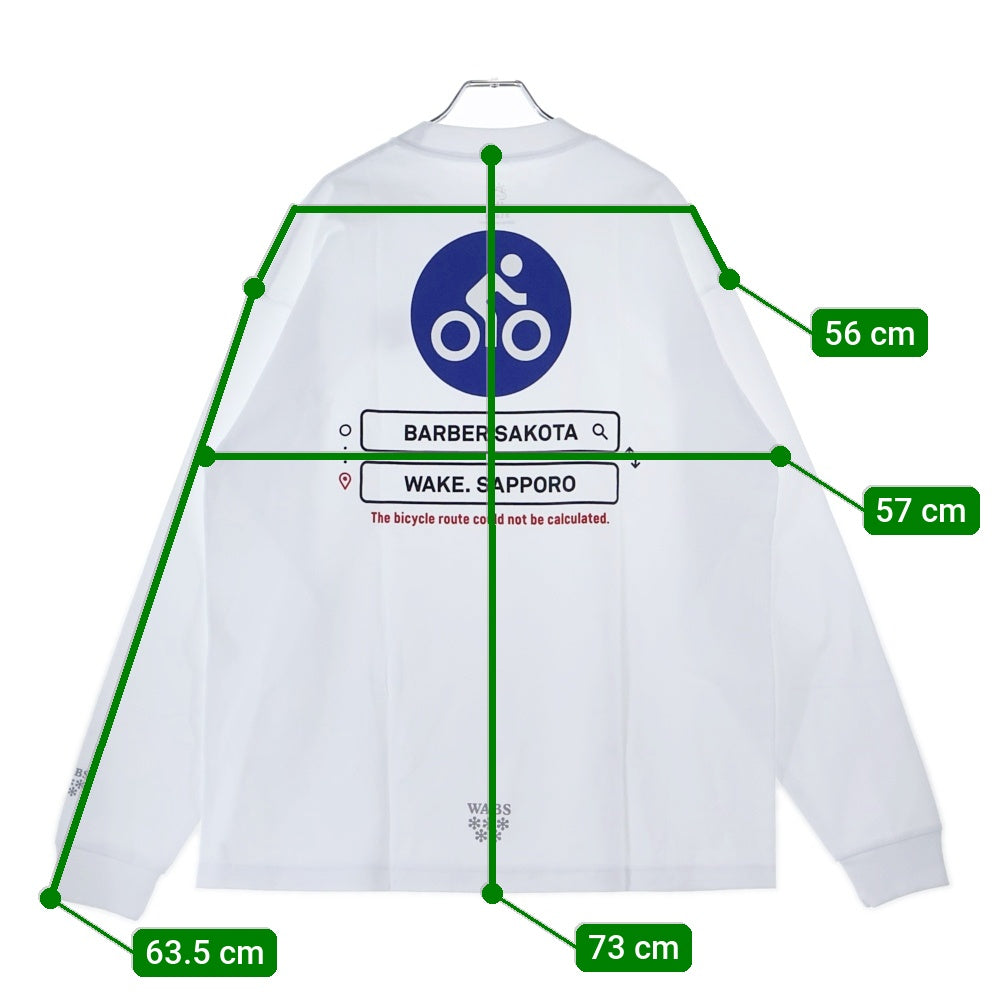 BBS BARBER SAKOTA(バーバーサコタ) ×ALWAYTH ×WAKE SAPPORO bicycle Long Sleeve Tshirt オールウェイズ ウェイク札幌 バイシクルプリント ロングスリーブTシャツ ホワイト