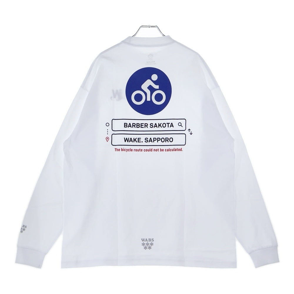 BBS BARBER SAKOTA(バーバーサコタ) ×ALWAYTH ×WAKE SAPPORO bicycle Long Sleeve Tshirt オールウェイズ ウェイク札幌 バイシクルプリント ロングスリーブTシャツ ホワイト
