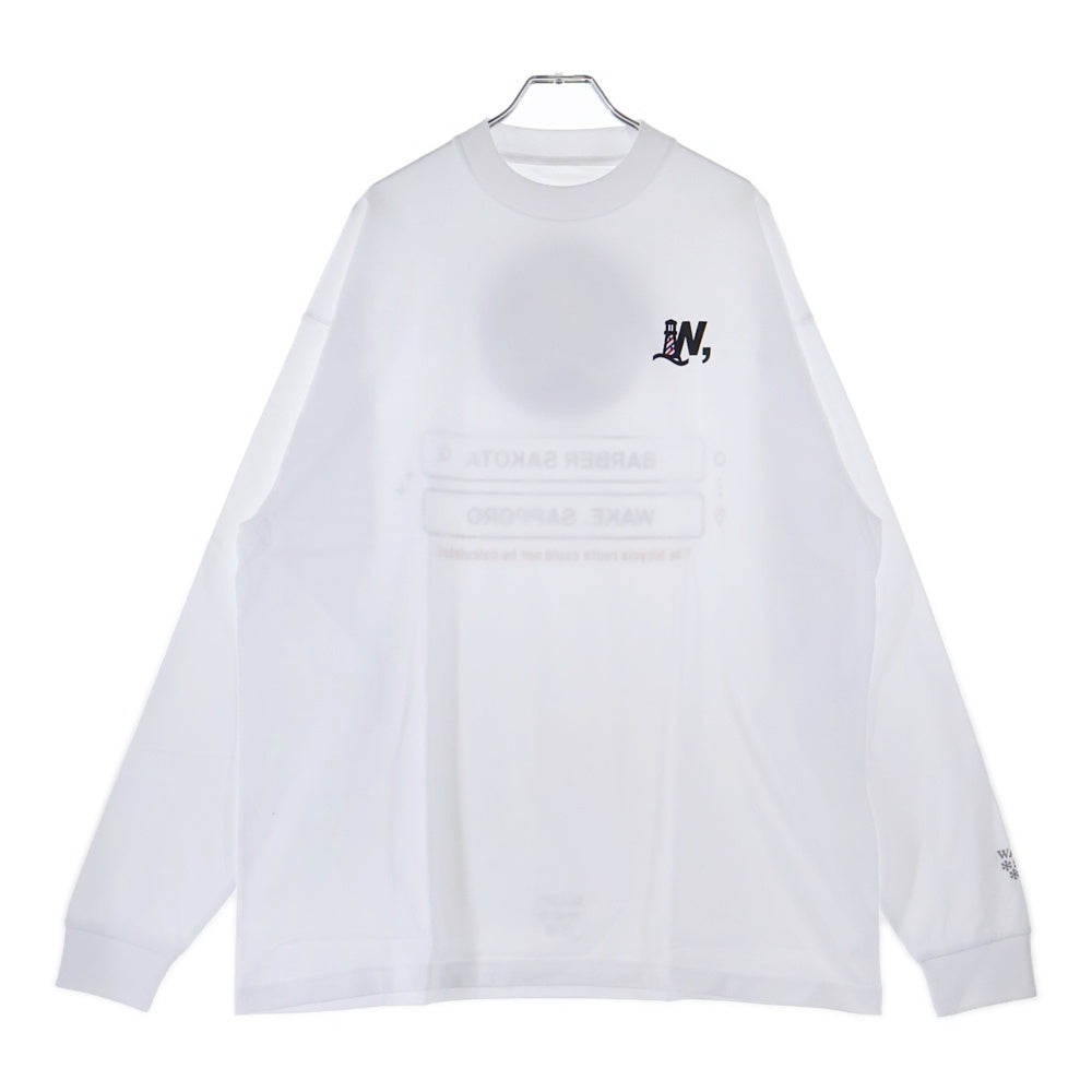 BBS BARBER SAKOTA(バーバーサコタ) ×ALWAYTH ×WAKE SAPPORO bicycle Long Sleeve Tshirt オールウェイズ ウェイク札幌 バイシクルプリント ロングスリーブTシャツ ホワイト