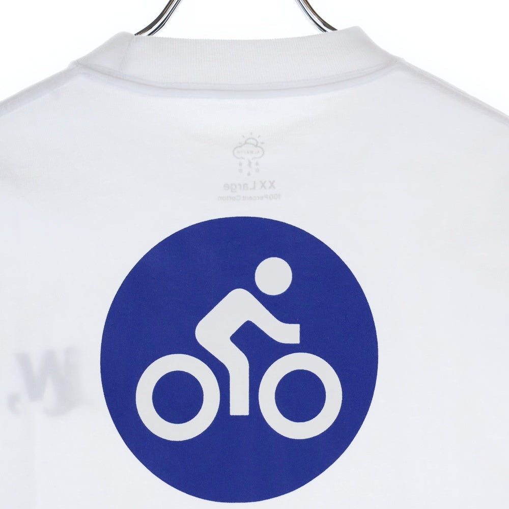 BBS BARBER SAKOTA(バーバーサコタ) ×ALWAYTH ×WAKE SAPPORO bicycle Long Sleeve Tshirt オールウェイズ ウェイク札幌 バイシクルプリント ロングスリーブTシャツ ホワイト