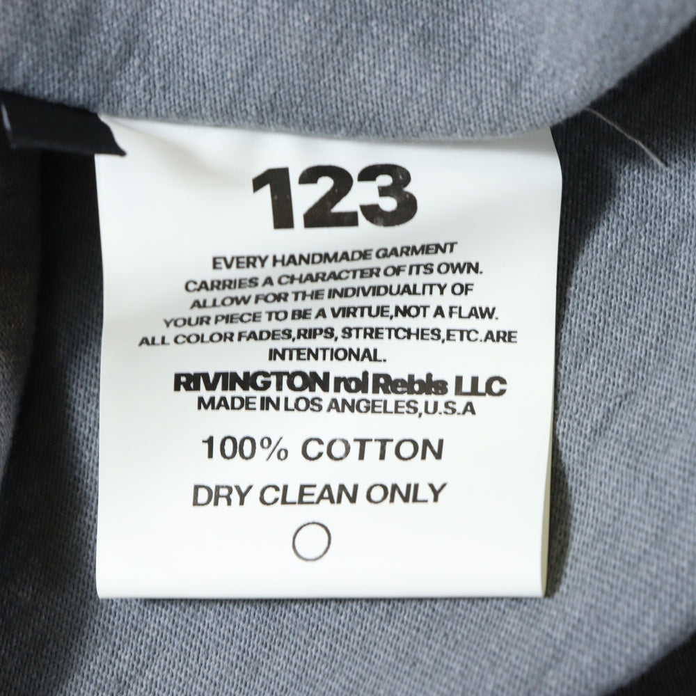 RIVINGTON roi Rebis(リヴィントンロイレビス ) GARDENER WASH T-SHIRT ガーデナー ウォッシュ加工 胸ロゴTシャツ 半袖クルーネックカットソー グレー
