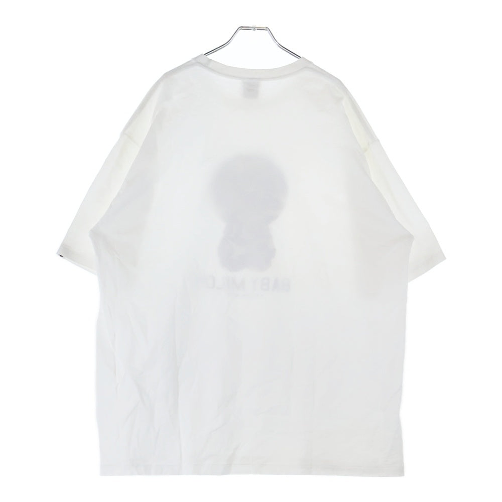 A BATHING APE(アベイシングエイプ) BARY MILO ベイビーマイロ サルカモ プリント 半袖 カットソー Tシャツ ホワイト 002TEL251002M