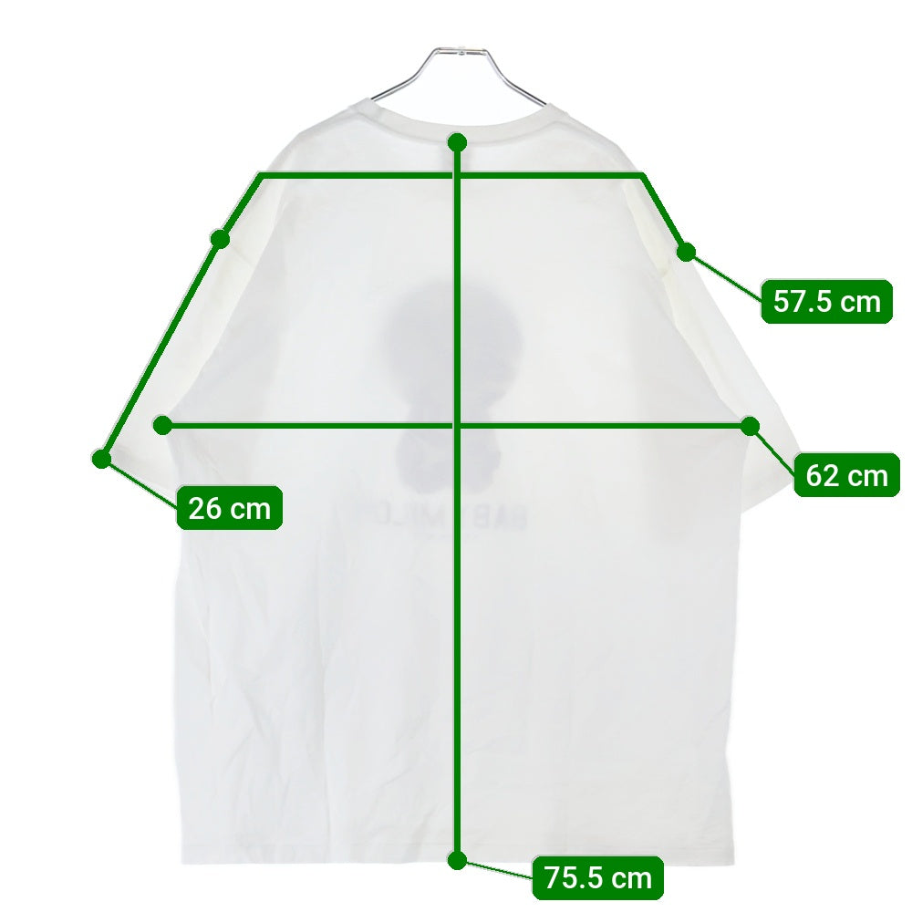 A BATHING APE(アベイシングエイプ) BARY MILO ベイビーマイロ サルカモ プリント 半袖 カットソー Tシャツ ホワイト 002TEL251002M