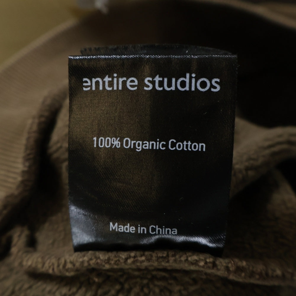 entire studios(エンタイア スタジオ) FULL ZIP WASH フルジップ ジップアップスウェットパーカー フーディー ブラウン ES2106 PO040