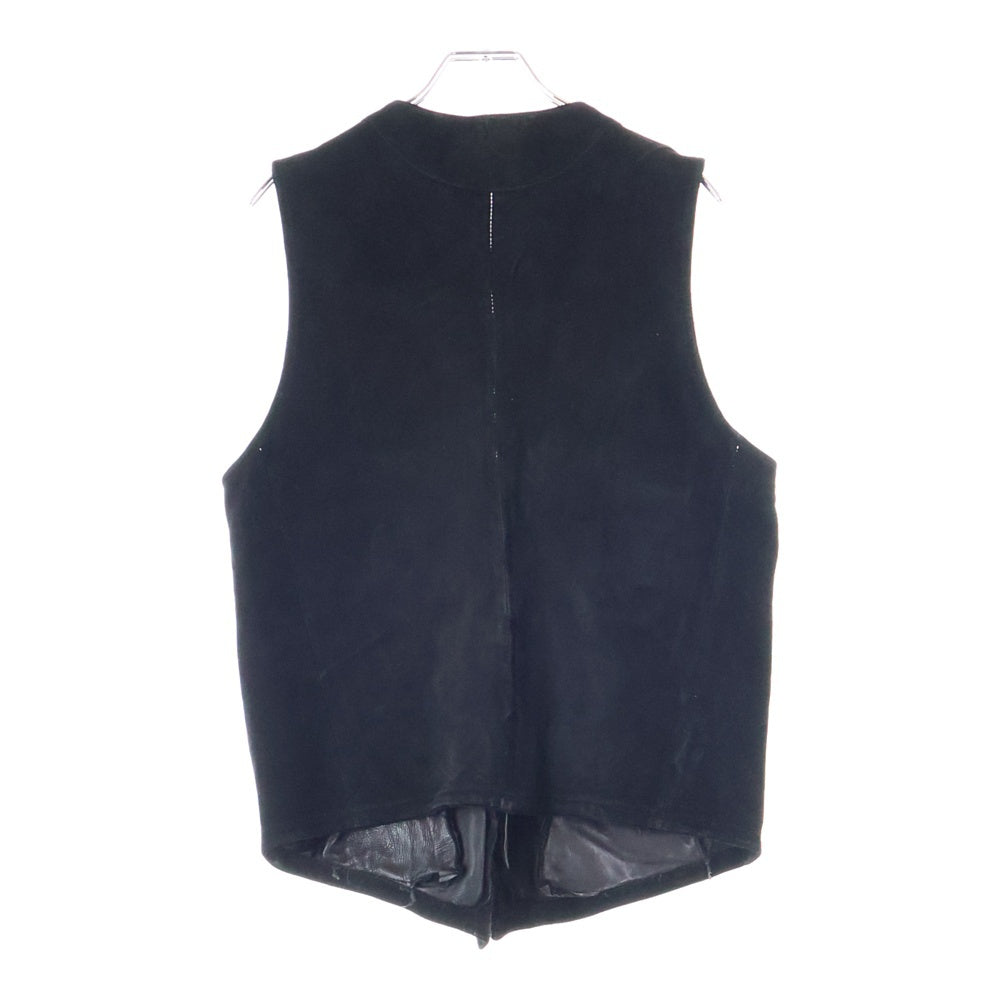 ISAMU KATAYAMA BACKLASH(イサムカタヤマバックラッシュ) YOUTHQUAKE ジャパンカーフ タンニンスエード レザーベスト ジャケット ブラック 1496-01