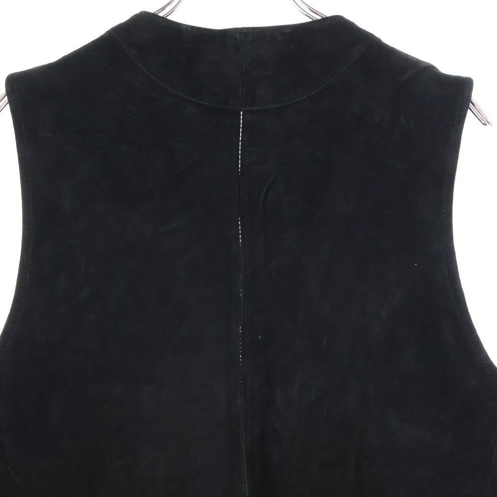 ISAMU KATAYAMA BACKLASH(イサムカタヤマバックラッシュ) YOUTHQUAKE ジャパンカーフ タンニンスエード レザーベスト ジャケット ブラック 1496-01