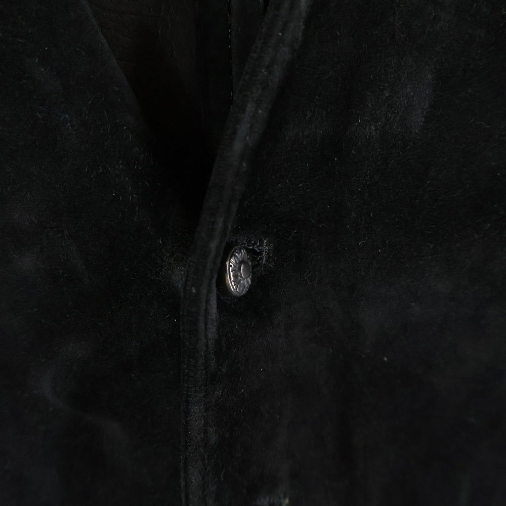 ISAMU KATAYAMA BACKLASH(イサムカタヤマバックラッシュ) YOUTHQUAKE ジャパンカーフ タンニンスエード レザーベスト ジャケット ブラック 1496-01