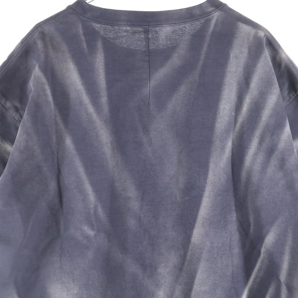 ISAMU KATAYAMA BACKLASH(イサムカタヤマバックラッシュ) COTTON PIGMENT COLOR T-SHIRT ハイゲージ天竺 クルーネック半袖Tシャツ カットソー ブラック 2159-01