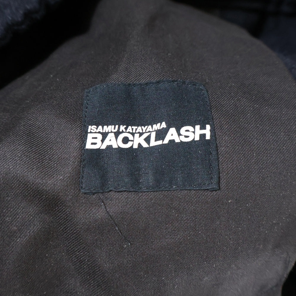 ISAMU KATAYAMA BACKLASH(イサムカタヤマバックラッシュ) ドローストリング ウール サルエル イージーパンツ ネイビー BL-2081-04