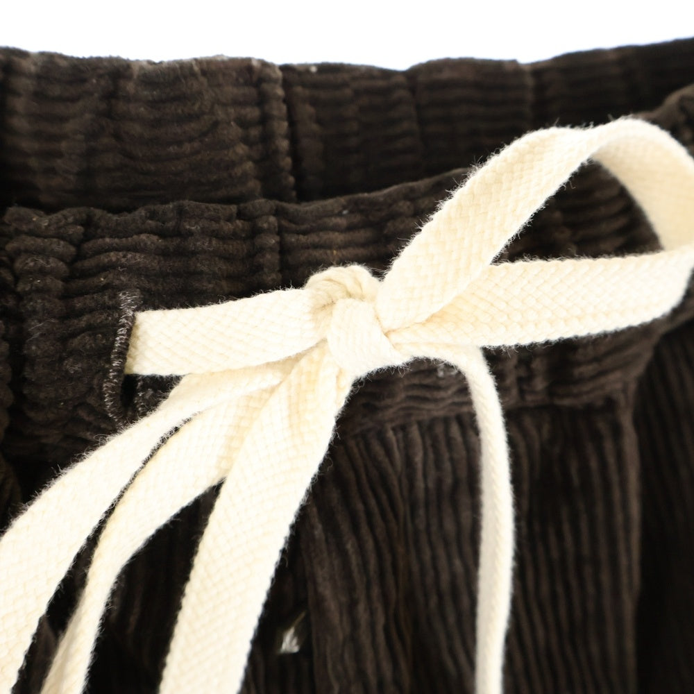 ISAMU KATAYAMA BACKLASH(イサムカタヤマバックラッシュ) CORDUROY TAPERED PANTS コーデュロイ テーパード ドローストリング パンツ ブラウン 1966-02