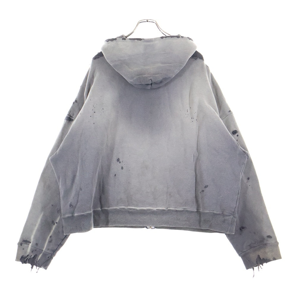 SAINT MICHAEL(セントマイケル) 24AW DBL FACE HOODIE ダブルフェイスフーディ プルオーバースウェットパーカー チャコールグレー SM-YS1-0000-041