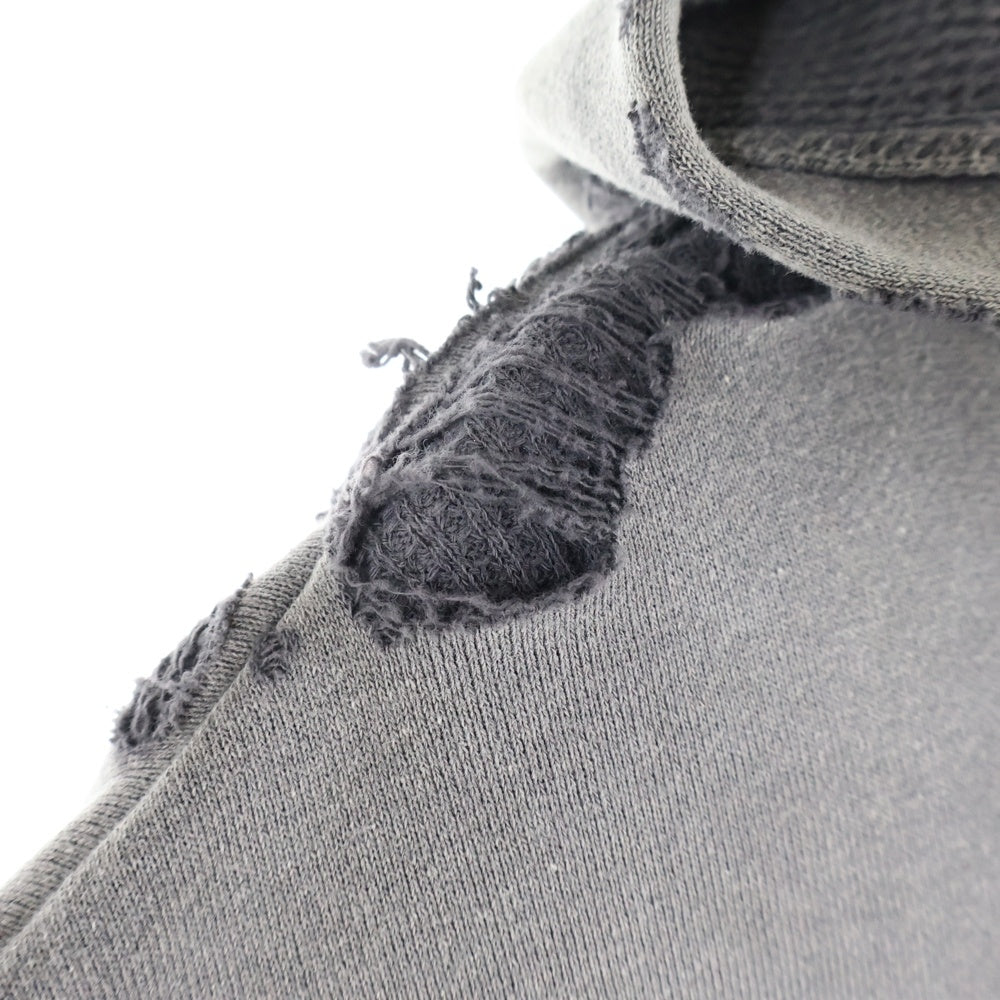 SAINT MICHAEL(セントマイケル) 24AW DBL FACE HOODIE ダブルフェイスフーディ プルオーバースウェットパーカー チャコールグレー SM-YS1-0000-041