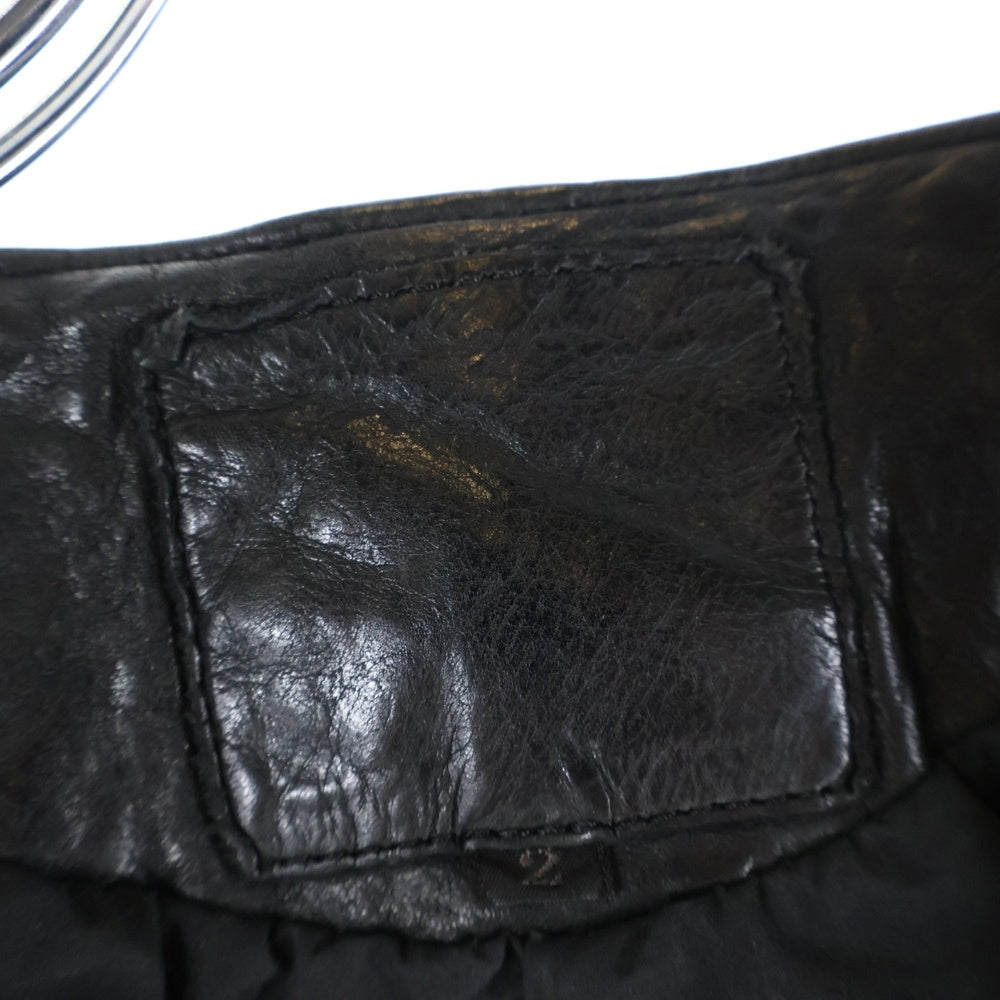 ISAMU KATAYAMA BACKLASH(イサムカタヤマバックラッシュ) FRENCH SHOULDER GARMENT-DYED VEST フレンチショルダー ガーメントダイ レザーベスト ジャケット ブラック 1842-08