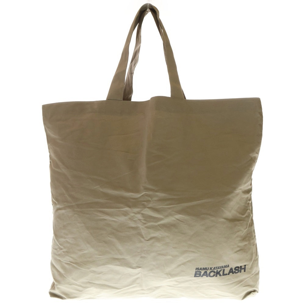ISAMU KATAYAMA BACKLASH(イサムカタヤマバックラッシュ) ロゴプリント ラージ トートバッグ ベージュ