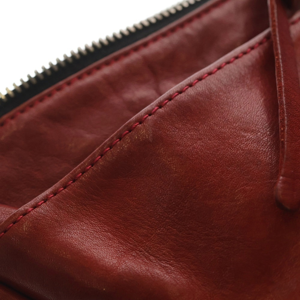 ISAMU KATAYAMA BACKLASH(イサムカタヤマバックラッシュ) Shoulder Colollng Product 92-16 フルタンニン染め レザーショルダーバッグ レッド