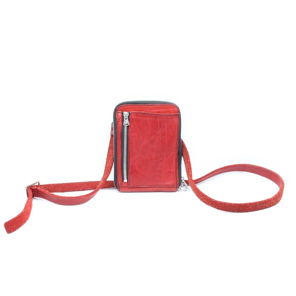 ISAMU KATAYAMA BACKLASH(イサムカタヤマバックラッシュ) PORTABLE BAG DOUBLE-SHOULDER OBJECT DYED オブジェクトダイド ダブルショルダー ポータブルレザーバッグ レッド